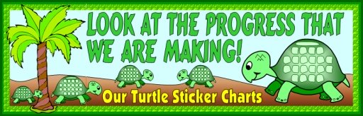 Turtle Sticker Charts Bulletin Board Display Banner