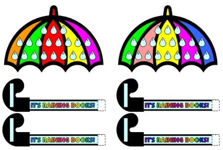 April Reading Umbrella Sticker Chart Templates