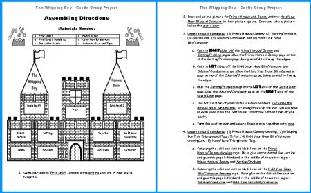 Whipping Boy Castle Project Directions