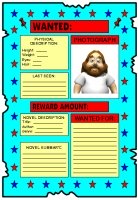 Wanted Poster Book Report Project Templates