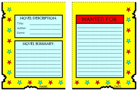 Creative Book Report Wanted Poster Templates