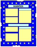 Wanted Poster Book Report Projects Blue Templates