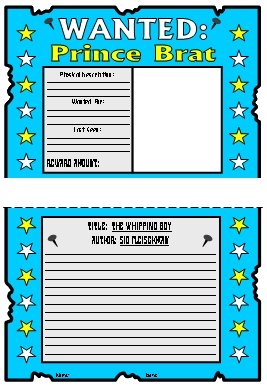 Whipping Boy Sid Fleischman Student Wanted Poster Projects