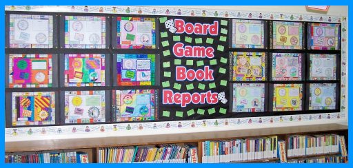 Game Board Book Report Projects:  Bulletin Board Display