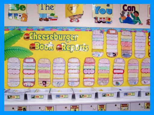 Cheeseburger Book Report Projects Classroom Bulletin Board Display