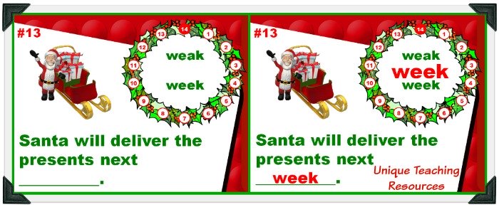 Review homophones with your students using this fun Christmas powerpoint.