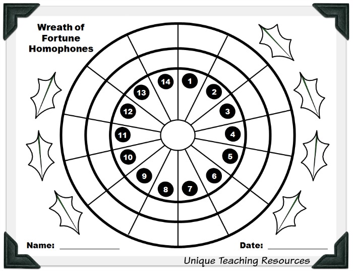 This is the student worksheet for the Christmas homophones powerpoint lesson.