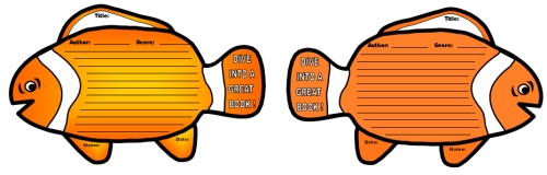 Dive Into Reading Book Report Projects Clown Fish Templates