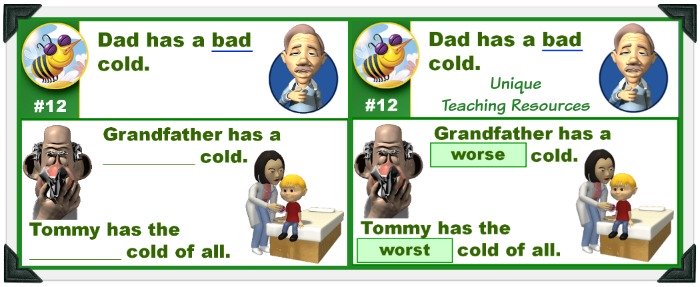 Review comparative and superlative words with your students using this fun powerpoint presentation.