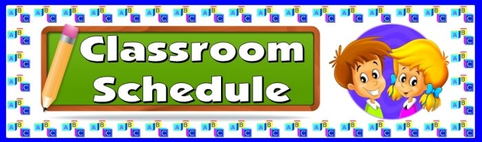 Free teaching resource to download - Classroom Schedule bulletin board display banner