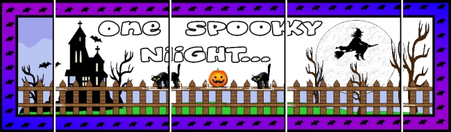 Assemble these 5 pages together to create a free One Spooky Halloween Night bulletin board display banner for your classroom.