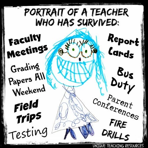 Funny portrait of a teacher who has survived