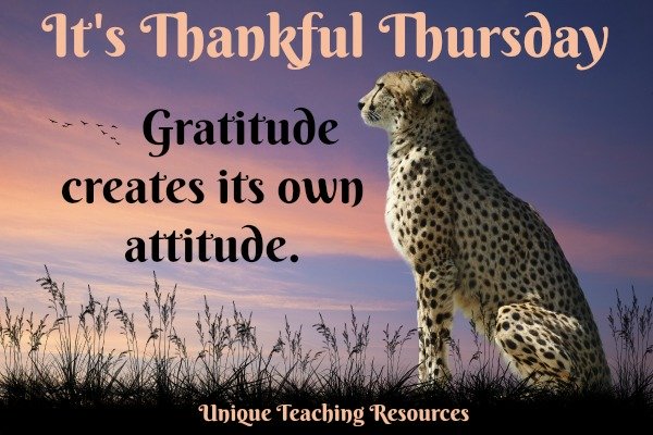 It's Thankful Thursday.  Gratitude creates its own attitude.