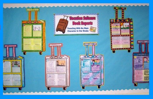 Main Character Vacation Suitcase Book Report Projects Bulletin Board Display